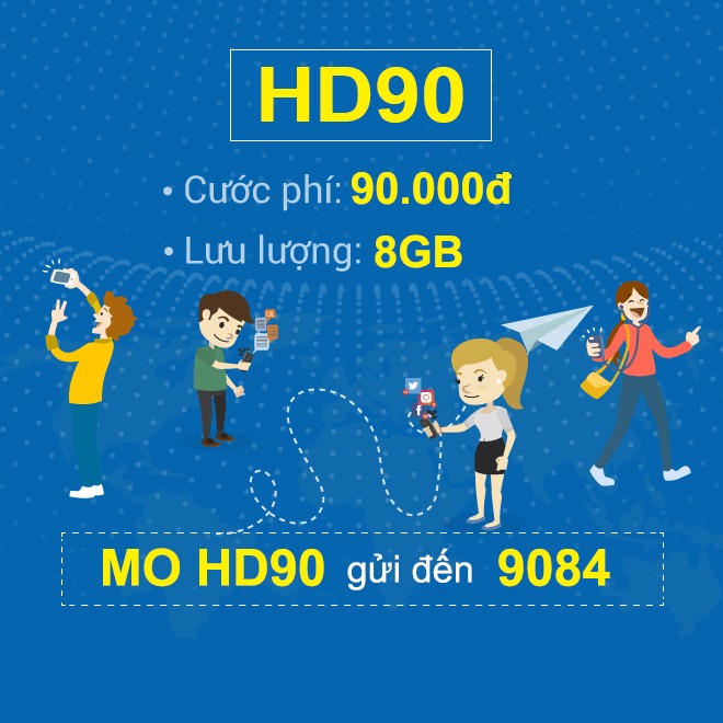 Đăng ký gói cước HD90 Mobifone nhận ngay 8GB data tốc độ cao chỉ với 90k/tháng
