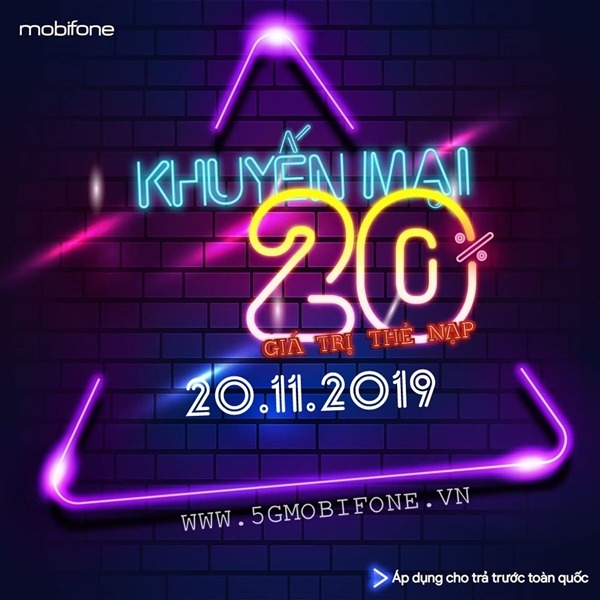 Mobifone khuyến mãi ngày 20/11/2019