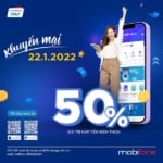 Mobifone khuyến mãi 22/1/2022 ưu đãi 50% giá trị nạp