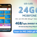 Đăng ký gói cước 24G6 Mobifone miễn phí 4GB/ngày liên tiếp 7 tháng