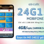 Đăng ký gói cước 24G12 Mobifone ưu đãi trọn gói data dùng thả ga 14 tháng