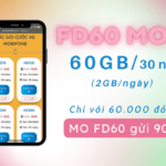 Đăng ký gói cước FD60 Mobifone nhận ngay 60GB data dùng thả ga 30 ngày