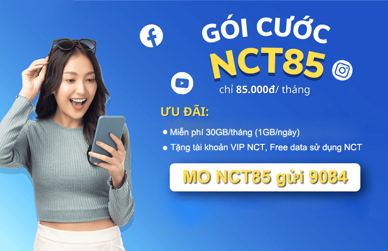 Đăng ký gói NCT85 Mobifone ưu đãi 30GB/tháng, thả ga dùng NCT