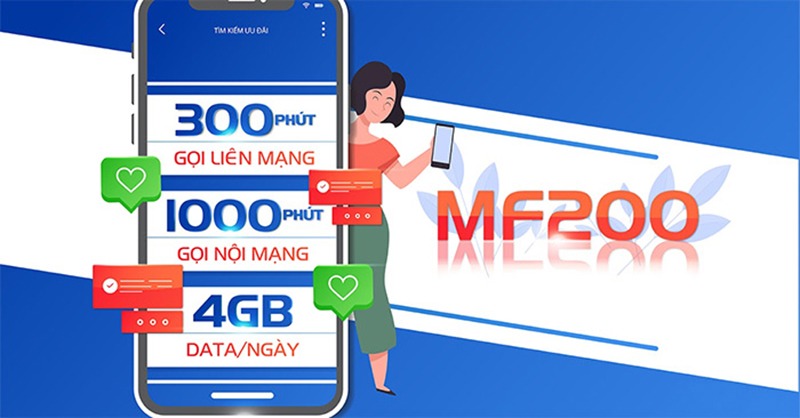 Đăng ký gói MF200 Mobifone ưu đãi 120GB/tháng, miễn phí gọi thoại